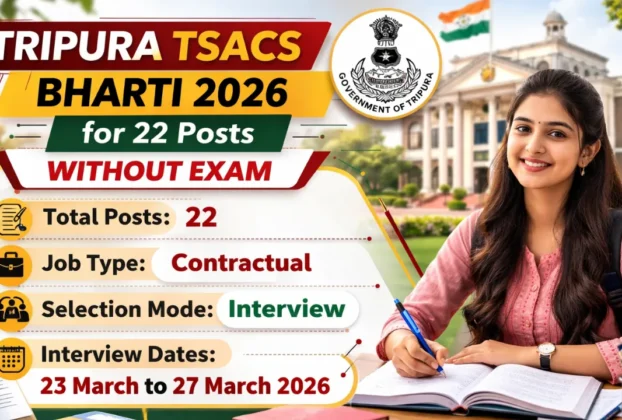 Tripura TSACS Bharti 2026 for 22 Posts Without Exam