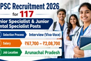 APPSC Recruitment 2026 for 117 Junior Specialist & Junior Dental Specialist Posts