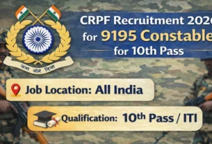 CRPF Recruitment 2026 for 9195 Constable for 10th Pass