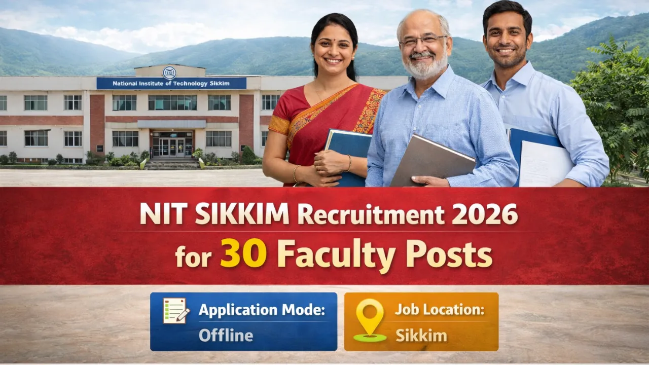 NIT Sikkim Recruitment 2026 for 30 Faculty Posts