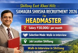 Shillong East Khasi Hills Samagra Shiksha Recruitment 2026 for Headmaster