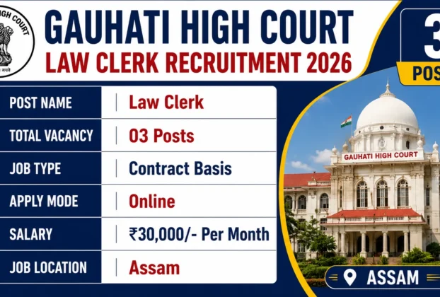 Gauhati High Court Law Clerk Recruitment 2026 for 3 Posts
