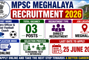 MPSC Meghalaya Recruitment 2026 for 03 Fishery Officer and Coach Posts