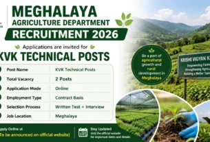 Meghalaya Agriculture Department Recruitment 2026 for KVK Technical Posts