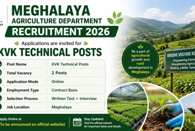 Meghalaya Agriculture Department Recruitment 2026 for KVK Technical Posts