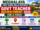 Meghalaya East Garo Hills Govt Teacher Recruitment 2026 for 5 Posts