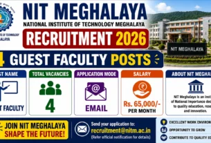 NIT Meghalaya Recruitment 2026 for 4 Guest Faculty Posts