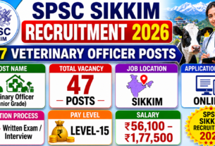 SPSC Sikkim Recruitment 2026 for 47 Veterinary Officer Posts
