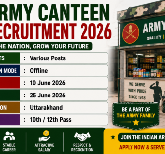 Army Canteen Recruitment 2026 for 10th Pass without Exam