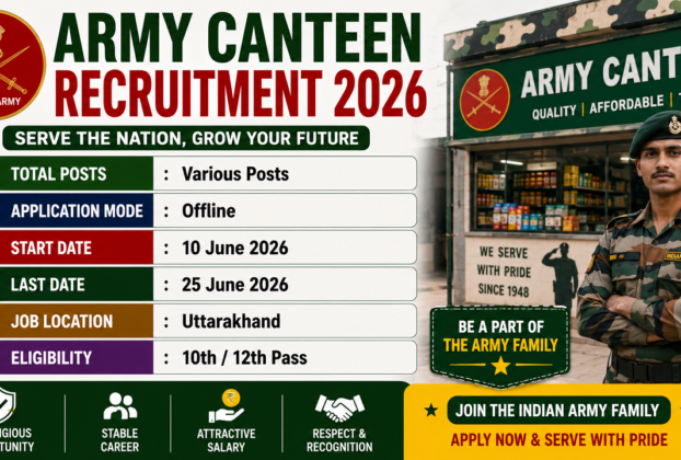 Army Canteen Recruitment 2026 for 10th Pass without Exam