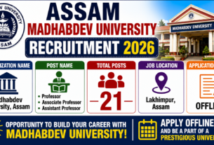 Assam Madhabdev University Recruitment 2026 for 21 Teaching Posts