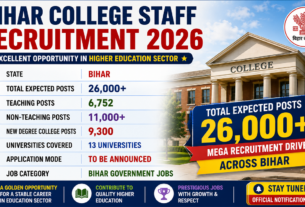 Bihar College Staff Recruitment 2026 for 26000 Teaching & Non-Teaching Posts