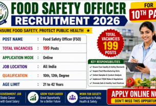 Food Safety Officer Recruitment 2026 for 10th Pass