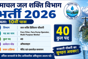 Himachal Jal Shakti Vibhag Bharti 2026 for 40 Posts for 10th Pass