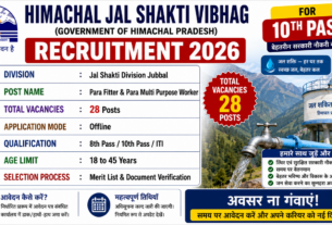 Himachal Jal Shakti Vibhag Recruitment 2026 for 10th Pass