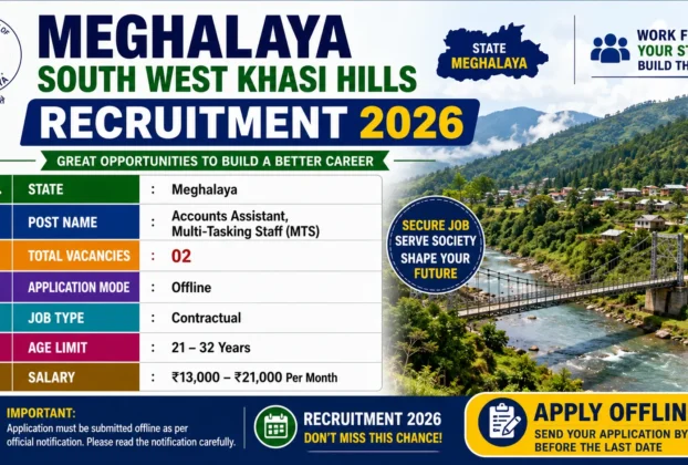 Meghalaya South West Khasi Hills Recruitment 2026 for Accounts Assistant and MTS Posts