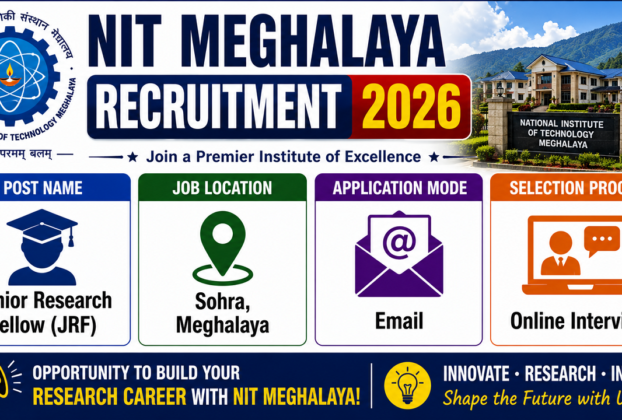 NIT Meghalaya Recruitment 2026 for Junior Research Fellow in Sohra