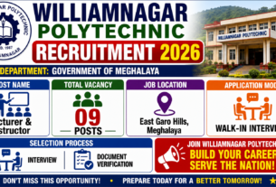 Williamnagar Polytechnic Recruitment 2026 for Lecturer & Instructor Posts