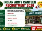 Indian Army Canteen Recruitment 2026 for 10th Pass without Exam