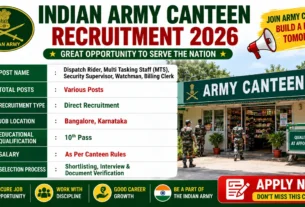 Indian Army Canteen Recruitment 2026 for 10th Pass without Exam