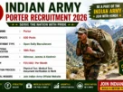 Indian Army Porter Recruitment 2026 for 10th Pass for 600 Posts