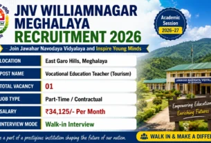 JNV Williamnagar Meghalaya Recruitment 2026