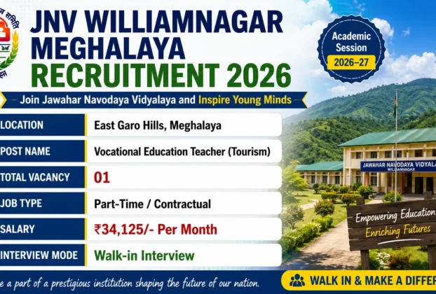 JNV Williamnagar Meghalaya Recruitment 2026