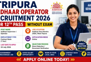 Tripura Aadhaar Operator Recruitment 2026 for 12th Pass Without Exam